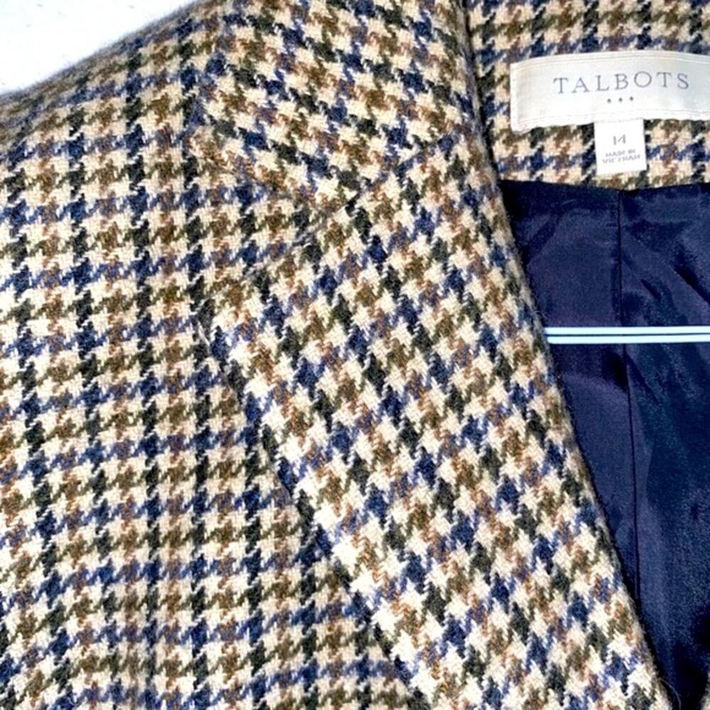 Talbots Multi-Color Houndstooth Blazer - image 8